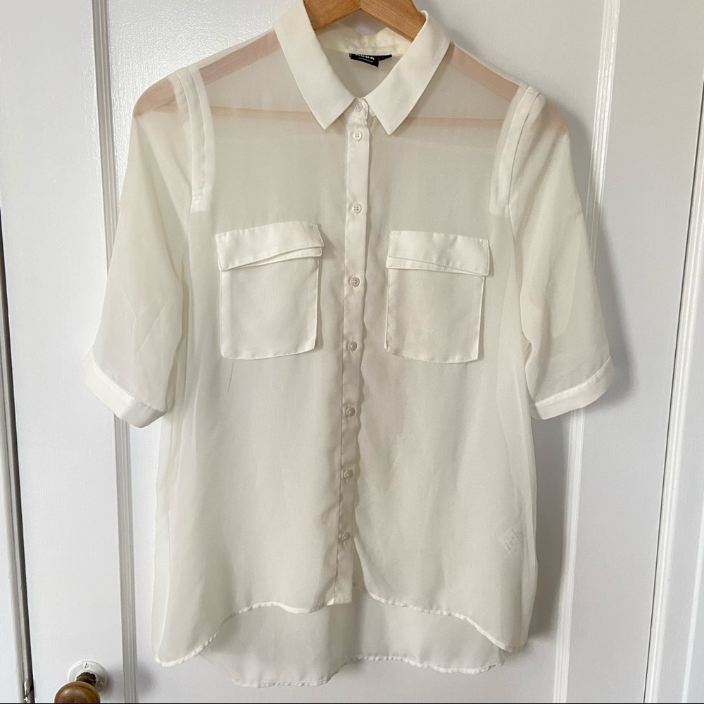 Mesh shirt w pocket - women size M
